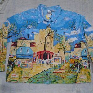 Vintage European France Art-Wear Painting Style Unique Novelty Jacket Size 2X